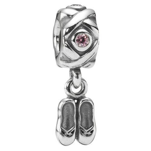 Dancer Shoes Sterling Silver Pink Cubic Zirconia Charm - 790520PCZ-Pandora-Renee Taylor Gallery