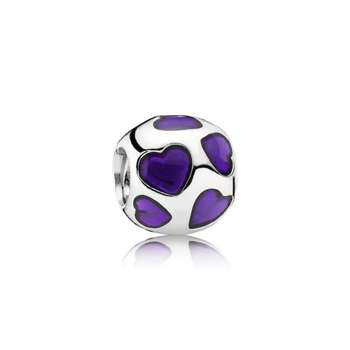 Love You Purple Enamel Charm - 790543EN13-Pandora-Renee Taylor Gallery