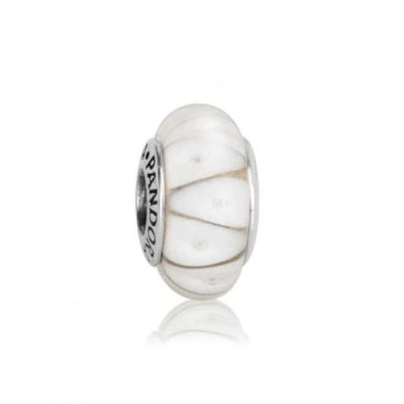 White Looking Murano Glass Charm - 790921-Pandora-Renee Taylor Gallery