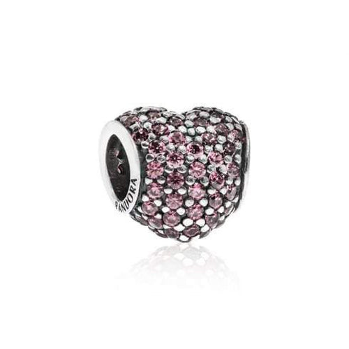 Pave Heart Pink Cubic Zirconia Charm - 791052PCZ-Pandora-Renee Taylor Gallery