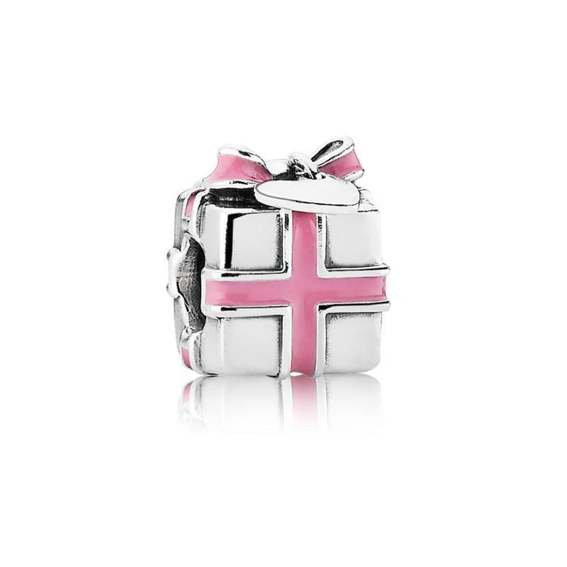Wrapped with Love Pink Enamel Charm - 791132EN24-Pandora-Renee Taylor Gallery