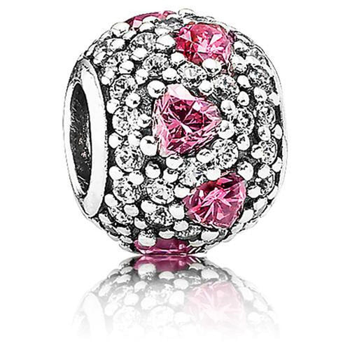 Bead Shimmering Heart Pink Cubic Zirconia Charm - 791249CZS-Pandora-Renee Taylor Gallery