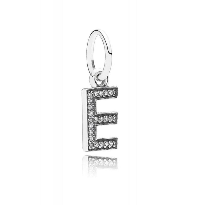 Letter E Clear Cubic Zirconia Charm - 791317CZ-Pandora-Renee Taylor Gallery