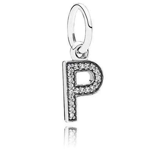 Letter P Clear Cubic Zirconia Charm - 791328CZ-Pandora-Renee Taylor Gallery