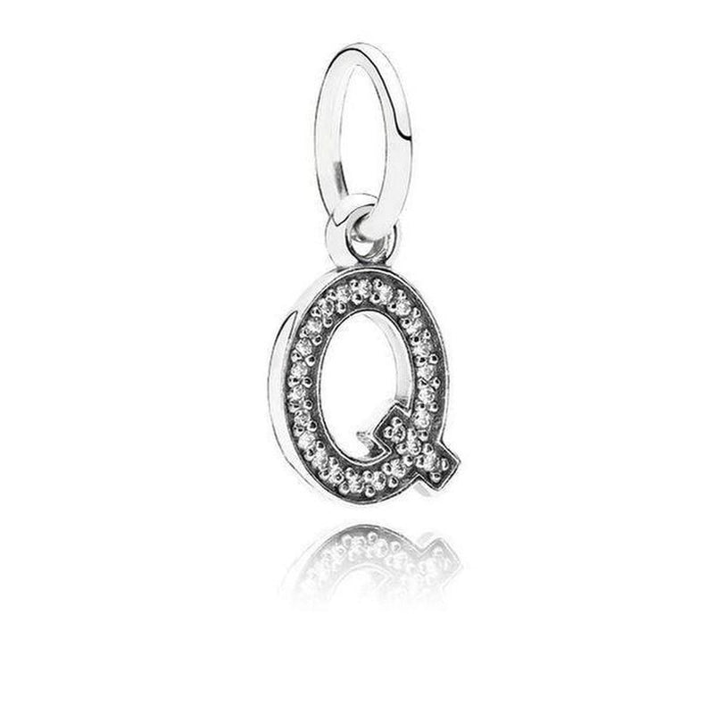 Letter Q Clear Cubic Zirconia Charm - 791329CZ-Pandora-Renee Taylor Gallery