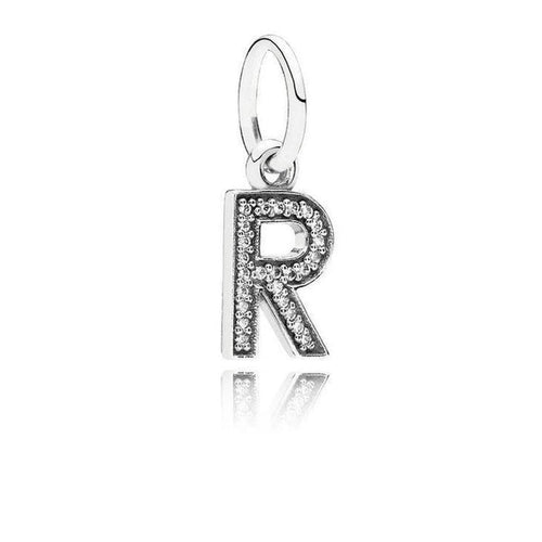 Letter R Clear Cubic Zirconia Charm - 791330CZ-Pandora-Renee Taylor Gallery