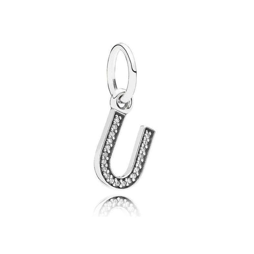 Letter U Clear Cubic Zirconia Charm - 791333CZ-Pandora-Renee Taylor Gallery