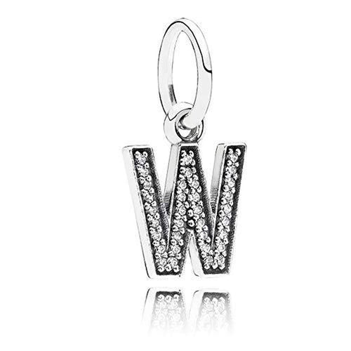 Letter W Clear Cubic Zirconia Charm - 791335CZ-Pandora-Renee Taylor Gallery