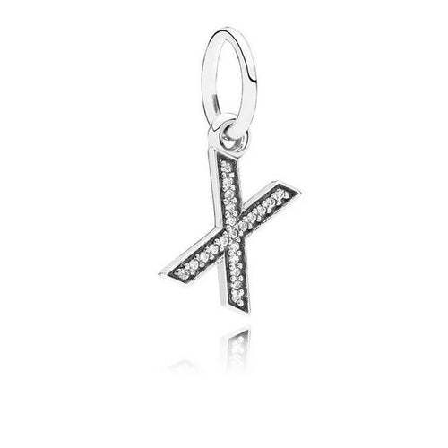 Letter X Clear Cubic Zirconia Charm - 791336CZ-Pandora-Renee Taylor Gallery