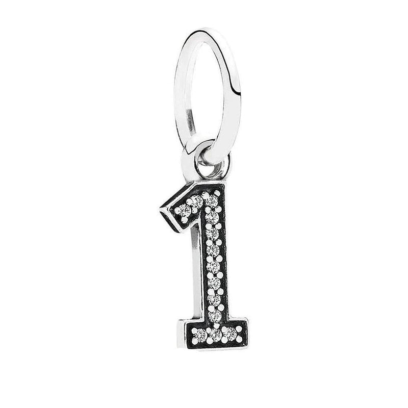 Number 1 Clear Cubic Zirconia Charm - 791339CZ-Pandora-Renee Taylor Gallery