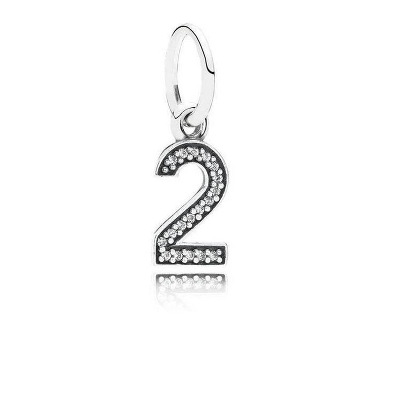 Number 2 Clear Cubic Zirconia Charm - 791340CZ-Pandora-Renee Taylor Gallery