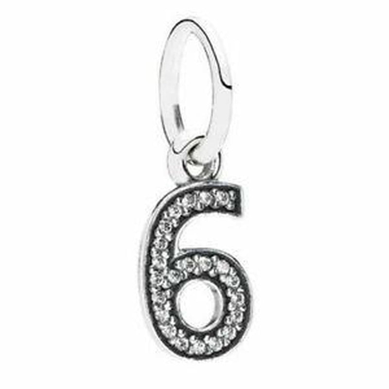 Number 6 Clear Cubic Zirconia Charm - 791344CZ-Pandora-Renee Taylor Gallery