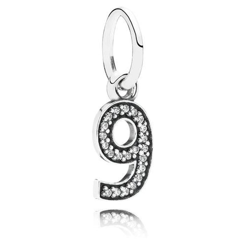 Number 9 Clear Cubic Zirconia Charm - 791347CZ-Pandora-Renee Taylor Gallery
