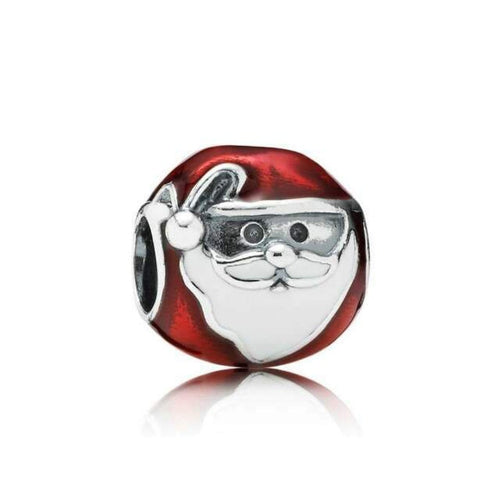 Jolly Santa, Red & White Enamel Charm - 791405ENMX-Pandora-Renee Taylor Gallery