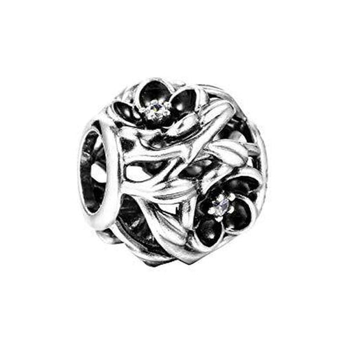 Openwork Florals Cubic Zirconia Charm - 791409CZ-Pandora-Renee Taylor Gallery