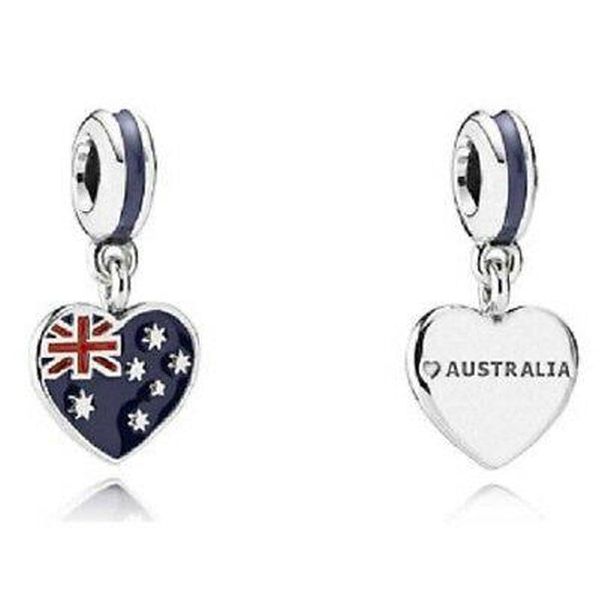 Australian Heart Flag, Blue Red Enamel Charm 791415ENMX Pandora