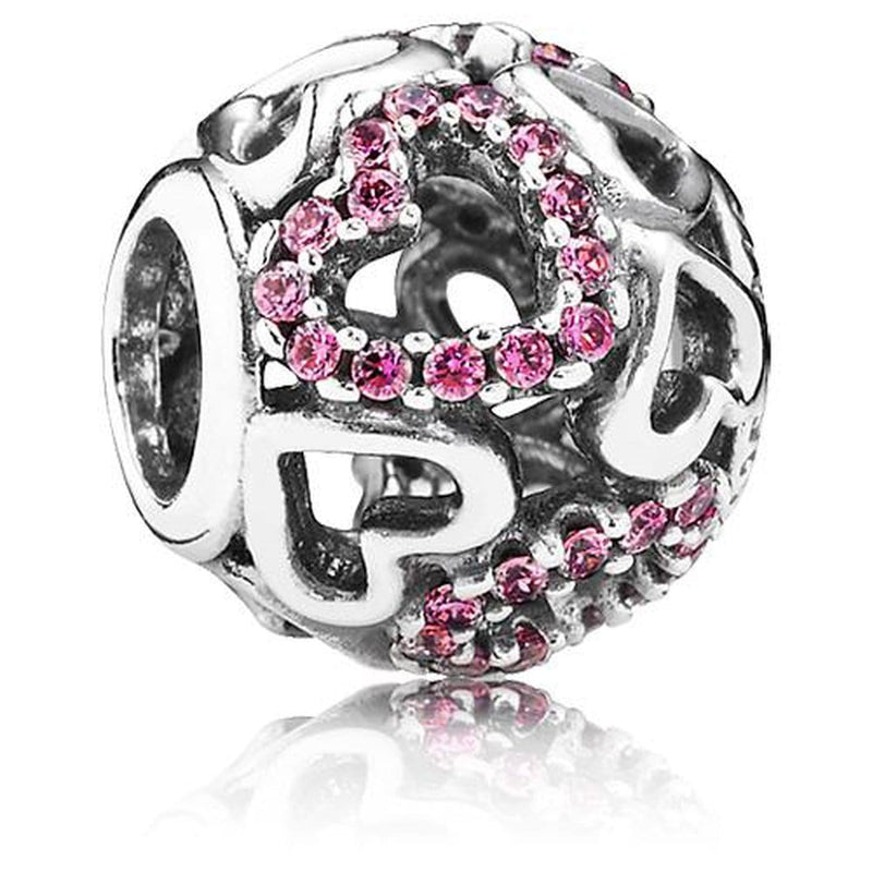 Falling in Love Pink Cubic Zirconia Charm - 791424CZS-Pandora-Renee Taylor Gallery
