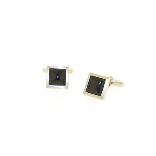 Sterling Silver Onyx Cufflinks - 84/00085-0-Onyx-Breuning-Renee Taylor Gallery