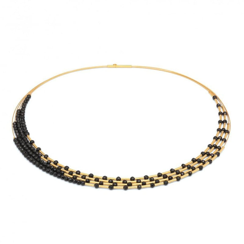 Gold black spinel necklace / Dainty black spinel chain / Black spinel  jewellery / Gift for her Mangalsutras