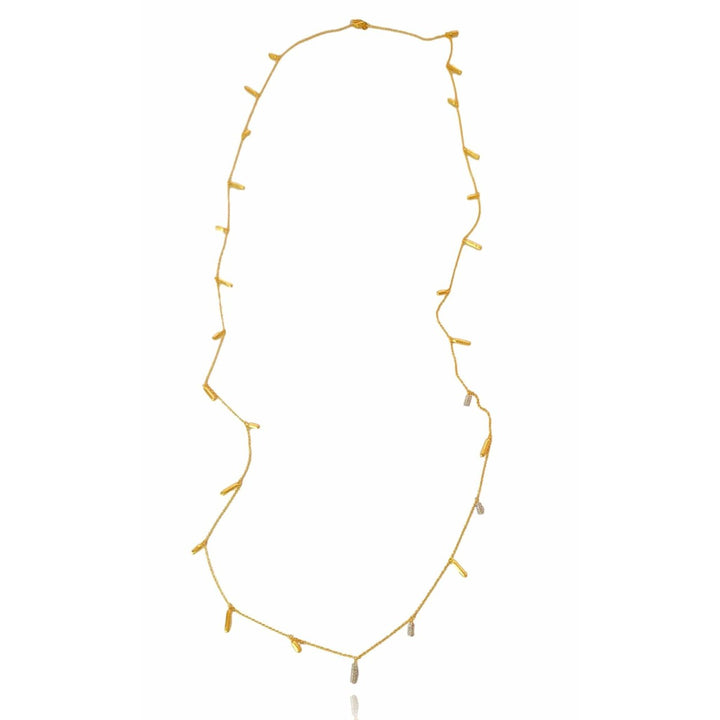 14K Gold & Diamond Dangle Stations Necklace - M8632-Marika-Renee Taylor Gallery