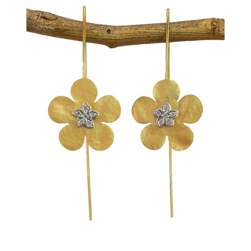 Marika 14k Gold & Diamond Flower Earrings - M8657-Marika-Renee Taylor Gallery