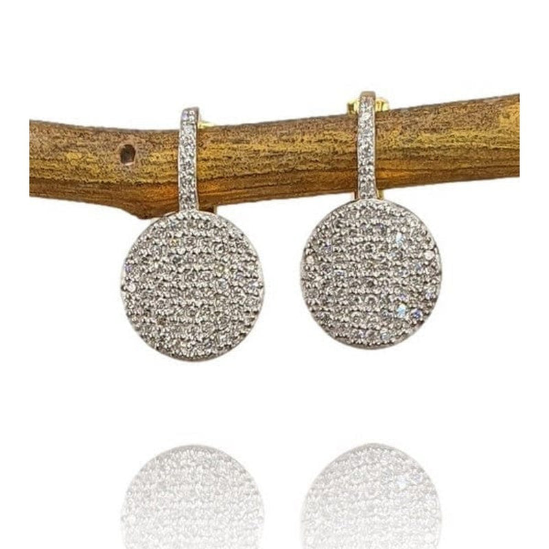 Marika 14k Gold & Diamond Disc Earrings - M8686-Marika-Renee Taylor Gallery