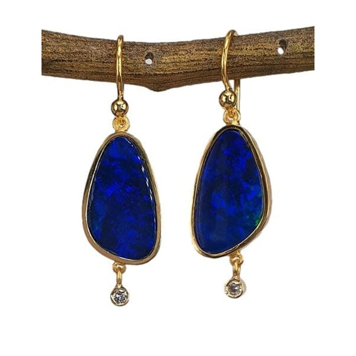 14K Gold, Opal & Diamond Earrings - M8729-Marika-Renee Taylor Gallery