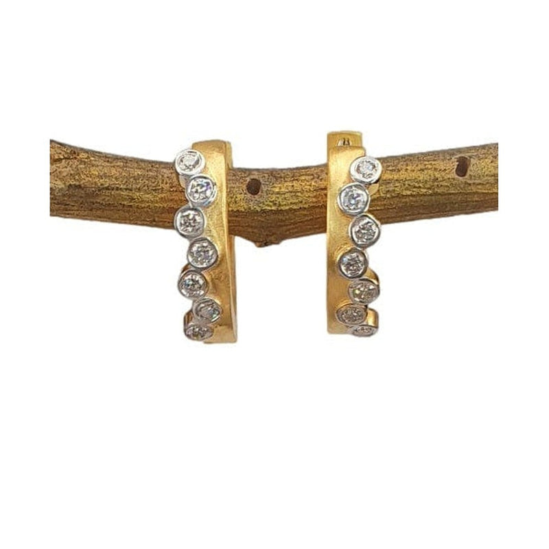 14K Gold & Diamond Huggie Earrings - M8738-Marika-Renee Taylor Gallery