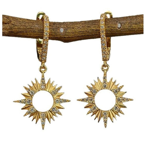 Marika 14k Gold & Diamond Sunburst Earrings - M8758-Marika-Renee Taylor Gallery