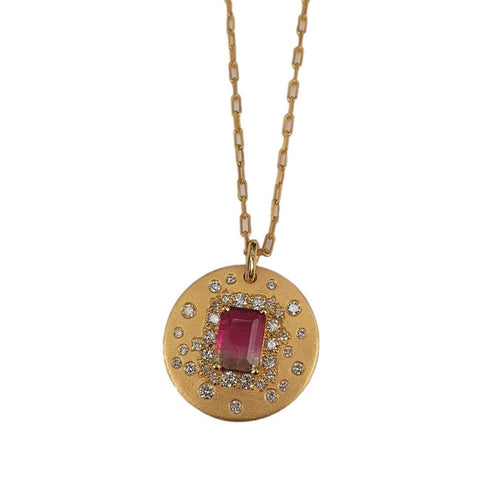 14K Gold, Diamond & Tourmaline Necklace - M8772-Marika-Renee Taylor Gallery