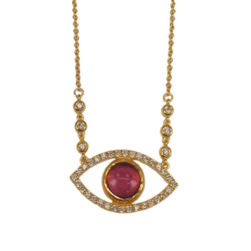 Marika Diamond & TourMline 14k Gold Eye Necklace - M8791-Marika-Renee Taylor Gallery