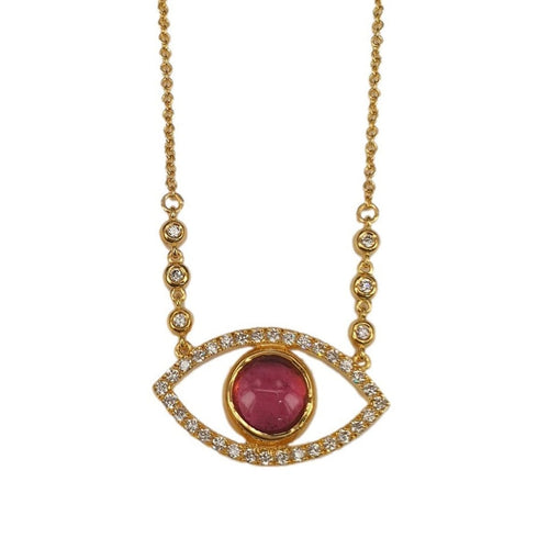 Marika Diamond & TourMline 14k Gold Eye Necklace - M8791-Marika-Renee Taylor Gallery