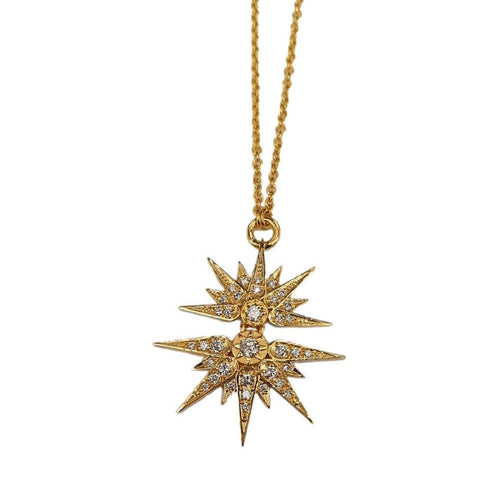 Marika 14k Gold & Diamond Starburst Necklace - M8829-Marika-Renee Taylor Gallery
