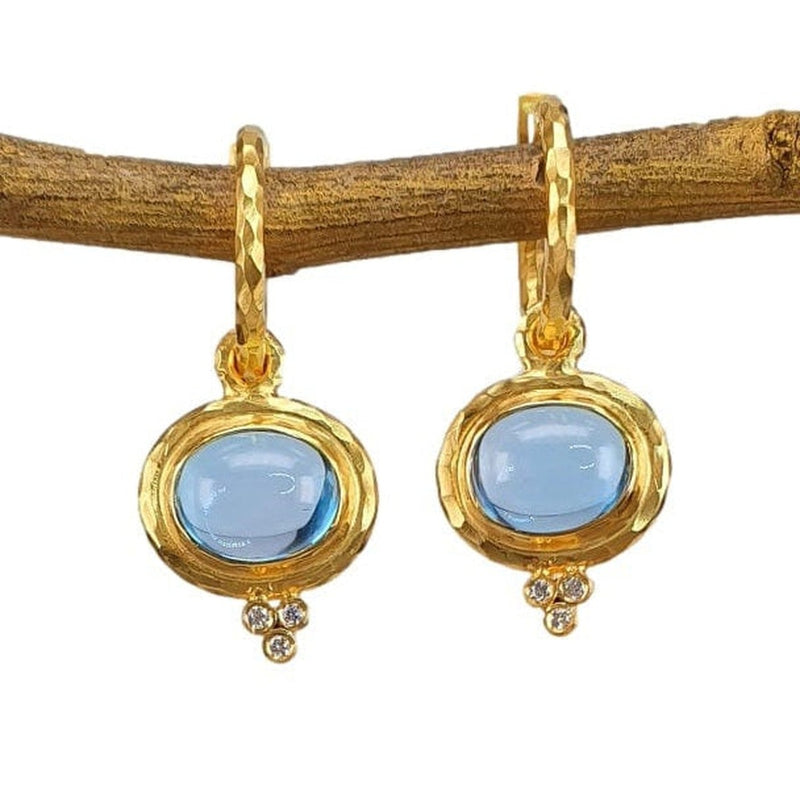 14K Gold, Blue Topaz & Diamond Earrings - M8898-Marika-Renee Taylor Gallery