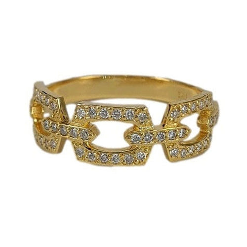 Marika 14k Gold & Diamond Link Ring - M8916-Marika-Renee Taylor Gallery