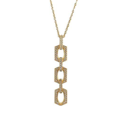 Marika 14k Gold & Diamond Link Necklace - M8922-Marika-Renee Taylor Gallery