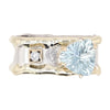 14K Gold & Crystalline Silver Aquamarine & Diamond Ring - 9374-Charles Duncan-Renee Taylor Gallery