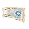 14K Gold & Crystalline Silver Aquamarine & Diamond Ring - 9855-Charles Duncan-Renee Taylor Gallery