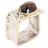 14K Gold & Crystalline Silver Tiger's Eye & Diamond Ring - 9880-Charles Duncan-Renee Taylor Gallery
