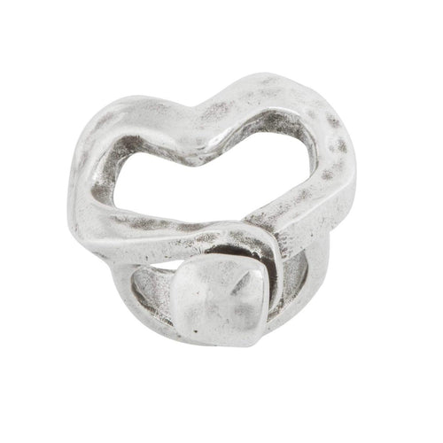 Nailed Heart Sterling Silver Plated Ring - ANI0265MTL000-UNO de 50-Renee Taylor Gallery