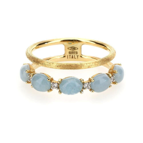 Dancing In The Rain Aquamarine 2-Band Ring - AS3-597-Nanis-Renee Taylor Gallery