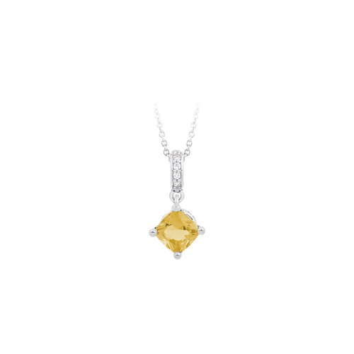 Amelie Citrine CZ Pendant-Belle Etoile-Renee Taylor Gallery