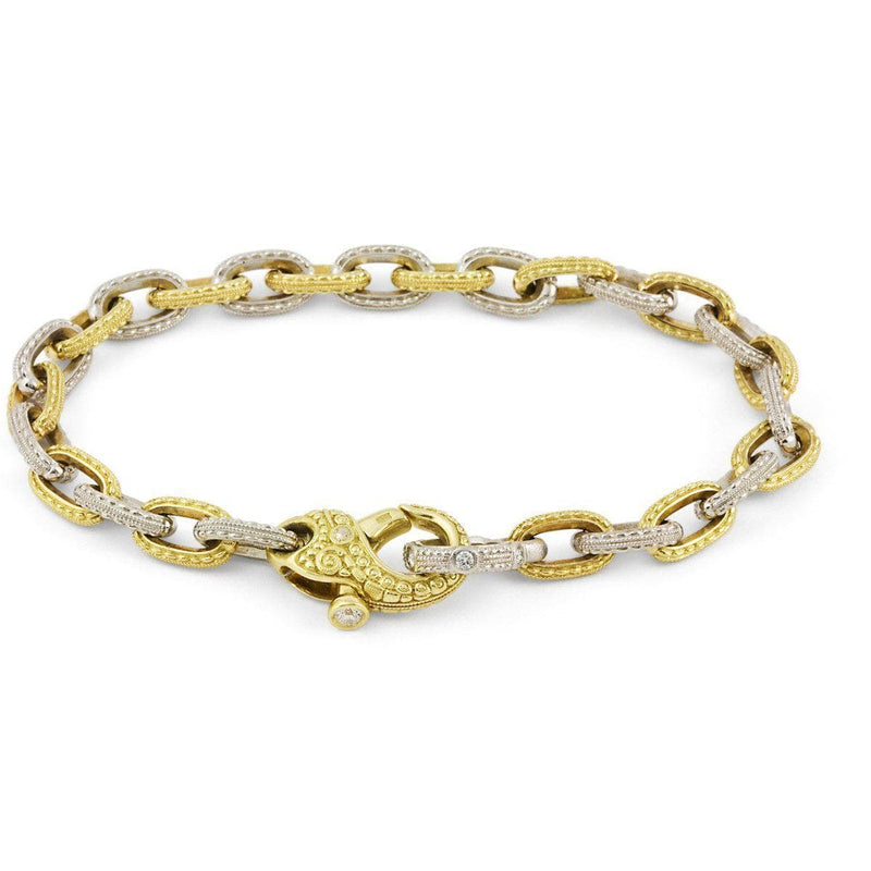 18K & Platinum Victorian Diamond Milgrain Chain Bracelet - B-10P-Alex Sepkus-Renee Taylor Gallery