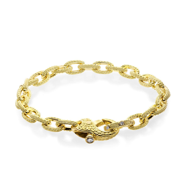 Victorian Milgrain Chain Bracelet in 18K Yellow Gold - B-10-Alex Sepkus-Renee Taylor Gallery