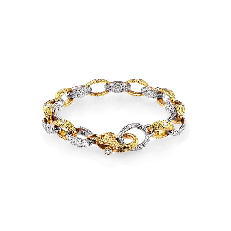 18K & Platinum Diamond Link Bracelet - B-2PD-Alex Sepkus-Renee Taylor Gallery