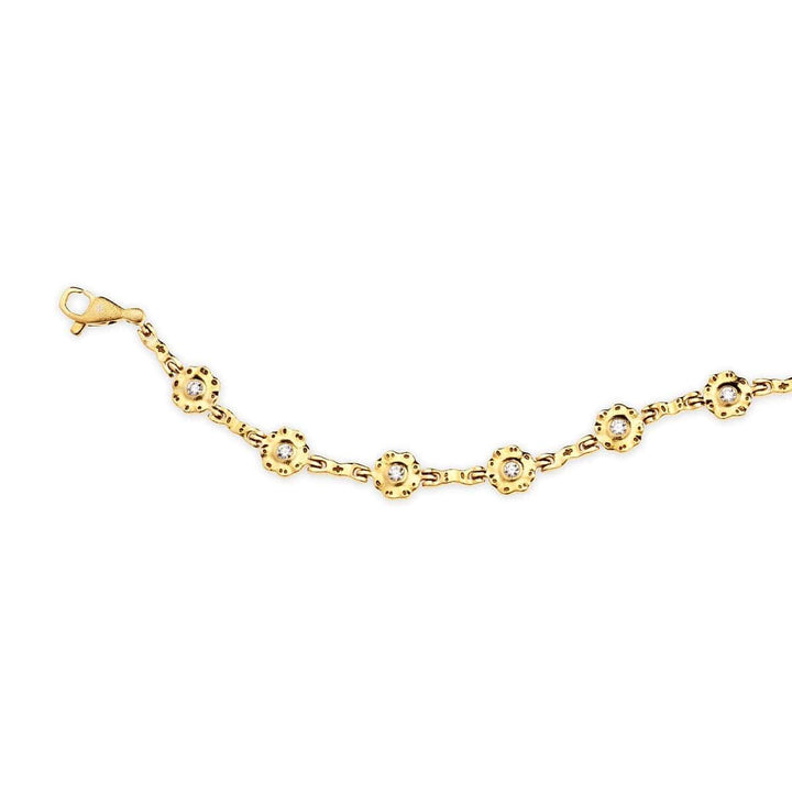 Flora Link Bracelet with White Diamonds in 18K Yellow Gold - B-54D-Alex Sepkus-Renee Taylor Gallery