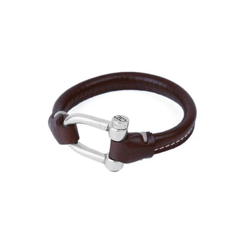 Sterling Silver Plated Leather Bracelet - B0009 MMR-CXC-Renee Taylor Gallery