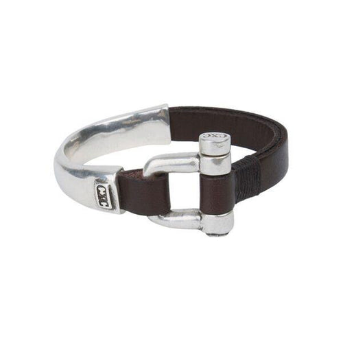 Sterling Silver Plated Leather Bracelet - B0029 MMR-CXC-Renee Taylor Gallery