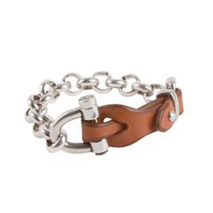 Sterling Silver Plated Leather Bracelet - B0070 MCA-CXC-Renee Taylor Gallery