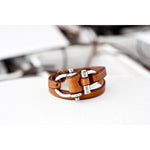 Sterling Silver Plated Leather Bracelet - B0080 MCA00-CXC-Renee Taylor Gallery